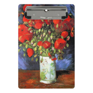 Vase with Red Poppies painting by Van Gogh Mini Clipboard