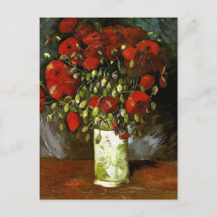 Vase with Red Poppies Van Gogh Fine Art Postcard