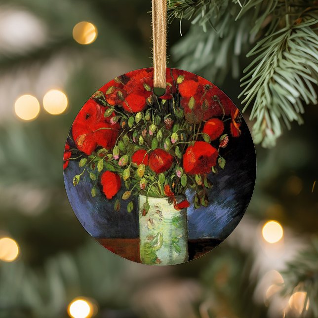 Vase with Red Poppies | Vincent van Gogh Ceramic Ornament (Creator Uploaded)