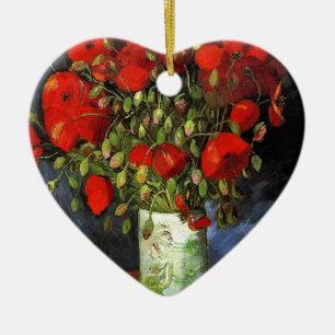 Vase with Red Poppies Vincent van Gogh Ceramic Ornament