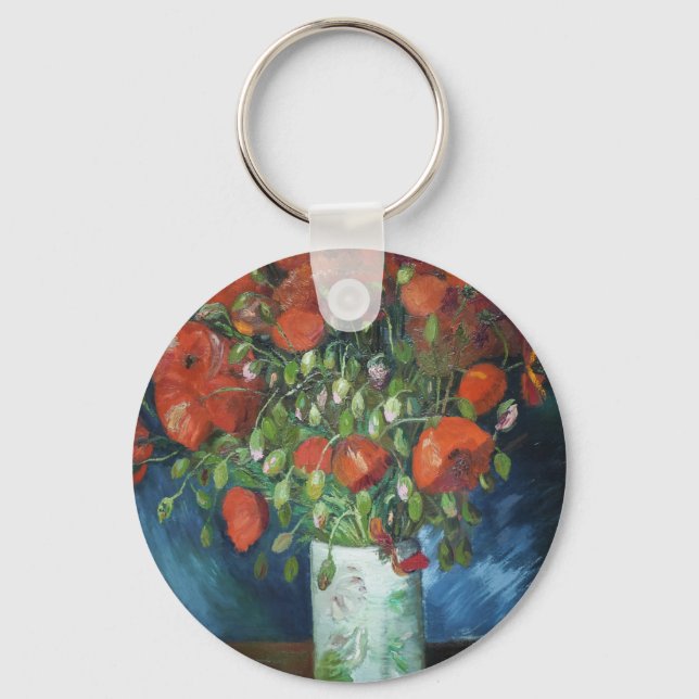 Vase with Red Poppies Vincent van Gogh Key Ring (Front)
