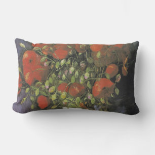 Vase with Red Poppies Vincent van Gogh Lumbar Cushion