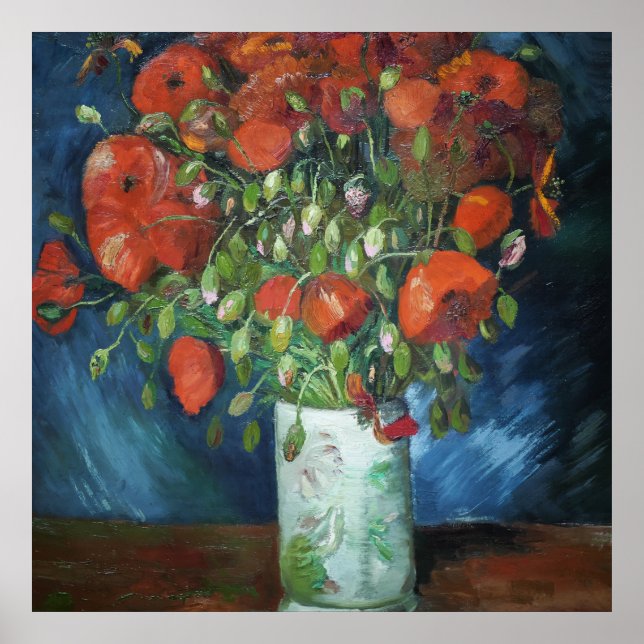 Vase with Red Poppies Vincent van Gogh    Poster (Front)