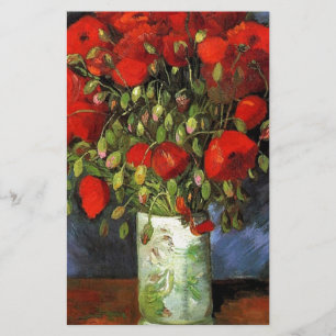 Vase with Red Poppies Vincent van Gogh Stationery