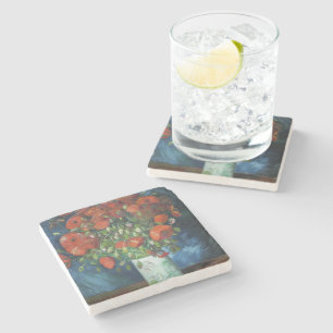 Vase with Red Poppies Vincent van Gogh    Stone Coaster