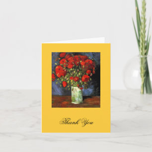 Vase with Red Poppies Vincent van Gogh. Thank You Card