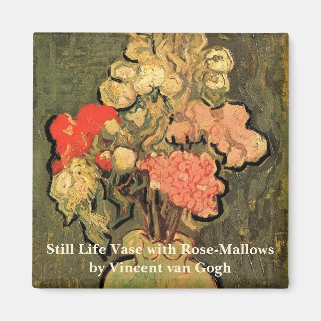 Vase with Rose Mallows by Vincent van Gogh Magnet (Front)