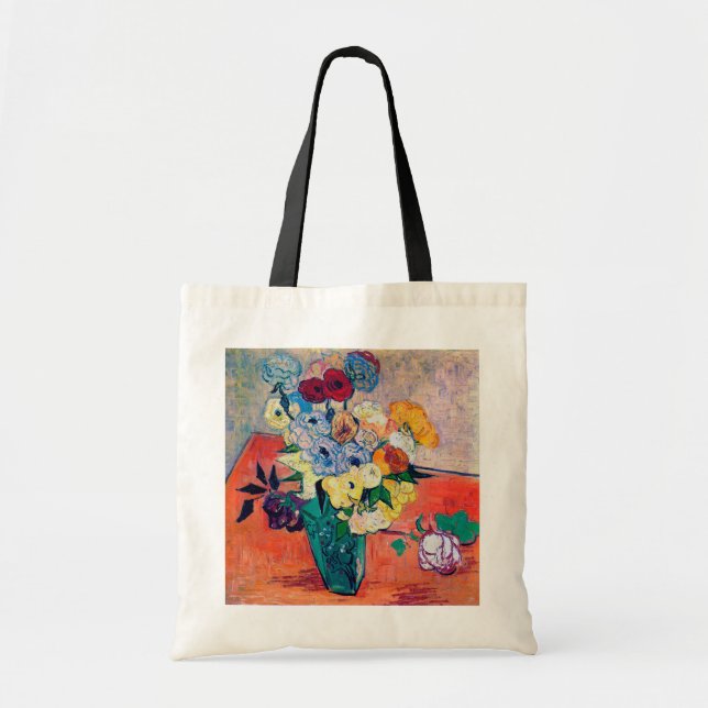 Vase with Roses and Anemones, Van Gogh Tote Bag (Front)