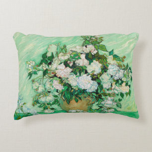 Vase with Roses by Vincent Van Gogh Decorative Cushion