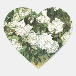 Vase with Roses - Van Gogh Heart Sticker