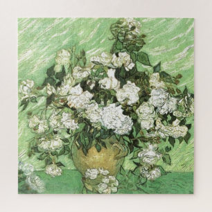 Vase with Roses - Van Gogh Painting Art Vintage Jigsaw Puzzle