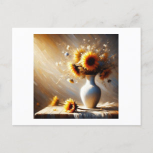 Vase with Sunflowers, Postcard