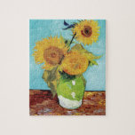 Vase with Three Sunflowers by Vincent Van Gogh Jigsaw Puzzle<br><div class="desc">Vase with Three Sunflowers by Vincent Van Gogh</div>