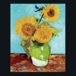 Vase with Three Sunflowers by Vincent Van Gogh Poster<br><div class="desc">Vase with Three Sunflowers by Vincent Van Gogh</div>