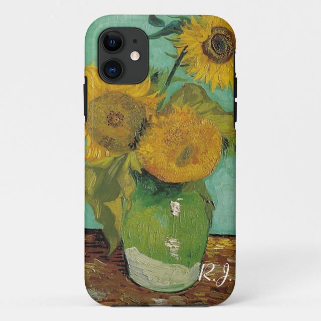 Vase with three sunflowers, Vincent van Gogh Case-Mate iPhone Case (Back)