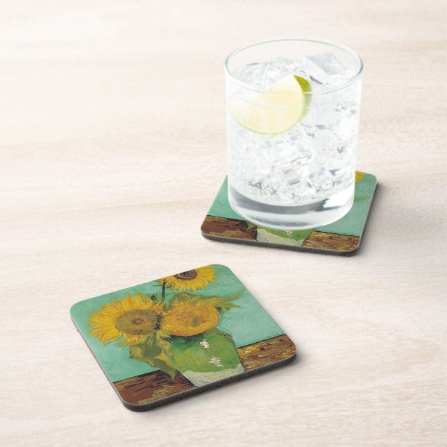 Vase with three sunflowers, Vincent van Gogh Coaster (Right Side)