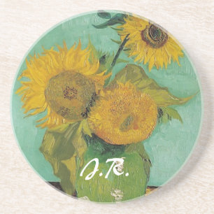 Vase with three sunflowers, Vincent van Gogh Coaster