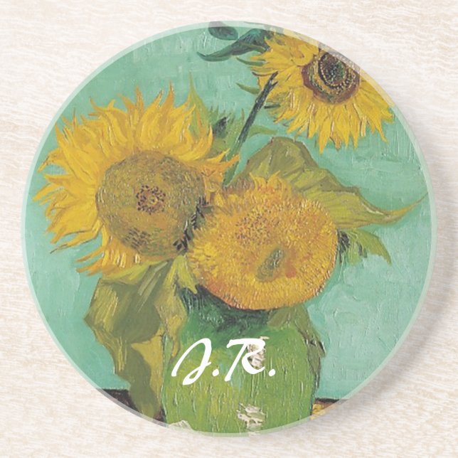 Vase with three sunflowers, Vincent van Gogh Coaster (Front)