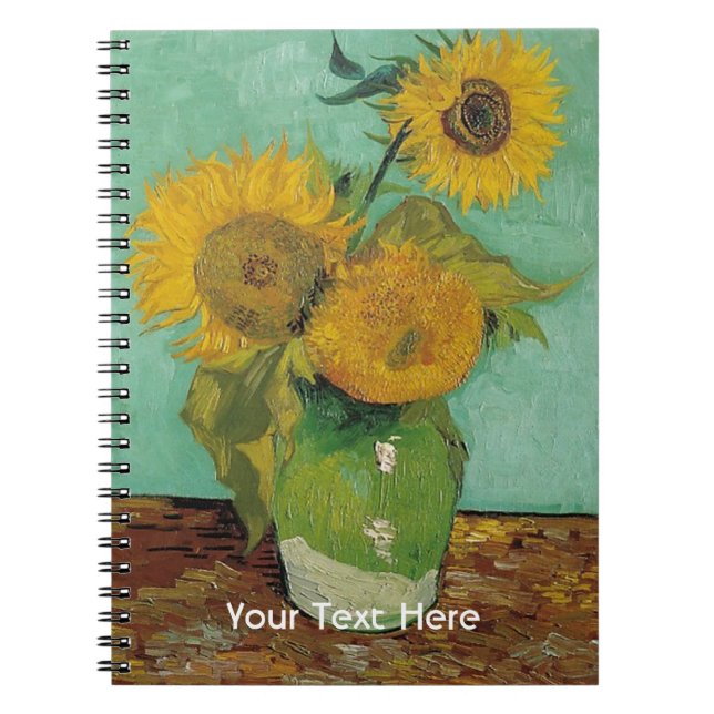 Vase with three sunflowers, Vincent van Gogh Notebook (Front)