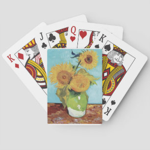 Vase with Three Sunglowers 1888 by Vincent van Gog Playing Cards