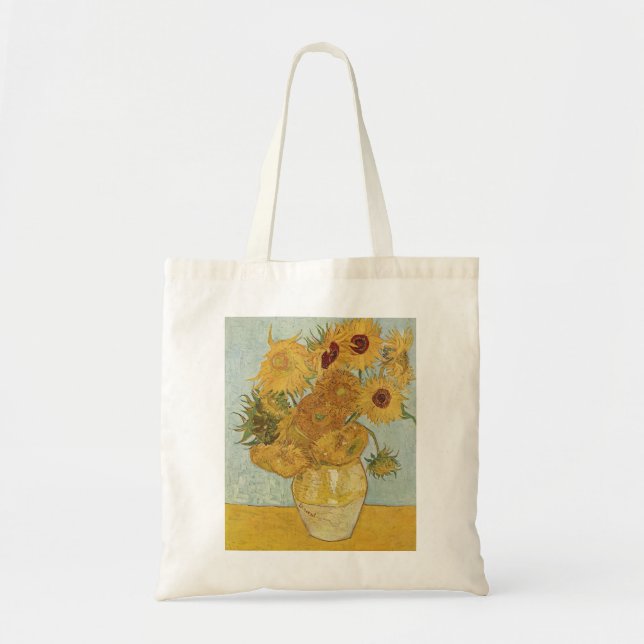 Vase with Twelve Sunflowers by Van Gogh Tote Bag (Front)