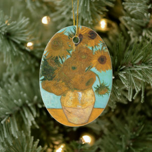 Vase with Twelve Sunflowers by Vincent van Gogh Ceramic Ornament