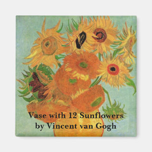 Vase with Twelve Sunflowers by Vincent van Gogh Magnet
