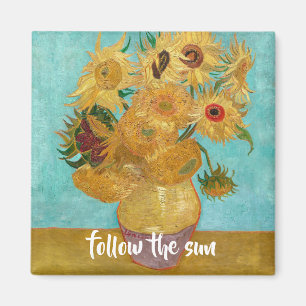 Vase with Twelve Sunflowers by Vincent Van Gogh  Magnet