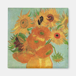 Vase with Twelve Sunflowers by Vincent van Gogh Magnet