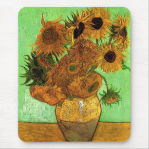 Vase with Twelve Sunflowers by Vincent van Gogh Mouse Pad