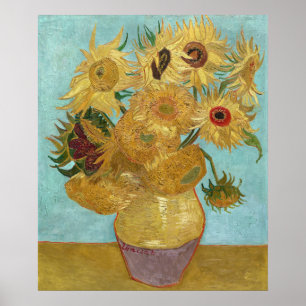 Vase with Twelve Sunflowers by Vincent van Gogh Poster