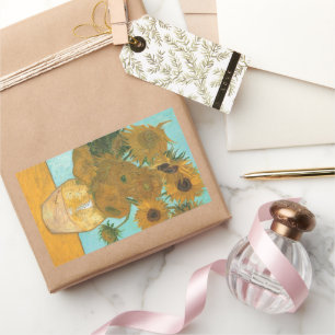 Vase with Twelve Sunflowers by Vincent van Gogh Rectangular Sticker