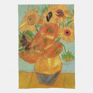 Vase with Twelve Sunflowers by Vincent van Gogh Tea Towel