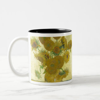 Vase with Twelve Sunflowers by Vincent van Gogh Two-Tone Coffee Mug