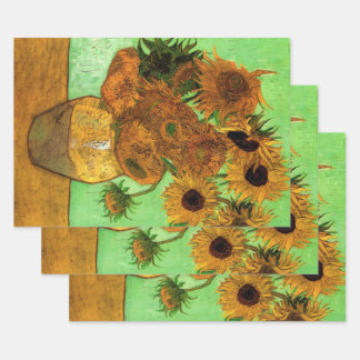 Vase with Twelve Sunflowers by Vincent van Gogh Wrapping Paper Sheet