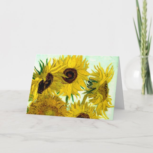 Vase with Twelve Sunflowers, Van Gogh Fine Art Card (Front)