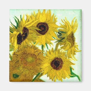 Vase with Twelve Sunflowers, Van Gogh Fine Art Magnet