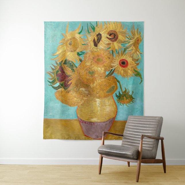 Vase with Twelve Sunflowers | Van Gogh | Tapestry (In Situ)