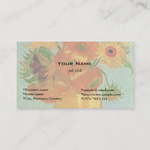 Vase with Twelve Sunflowers, Vincent van Gogh. Business Card
