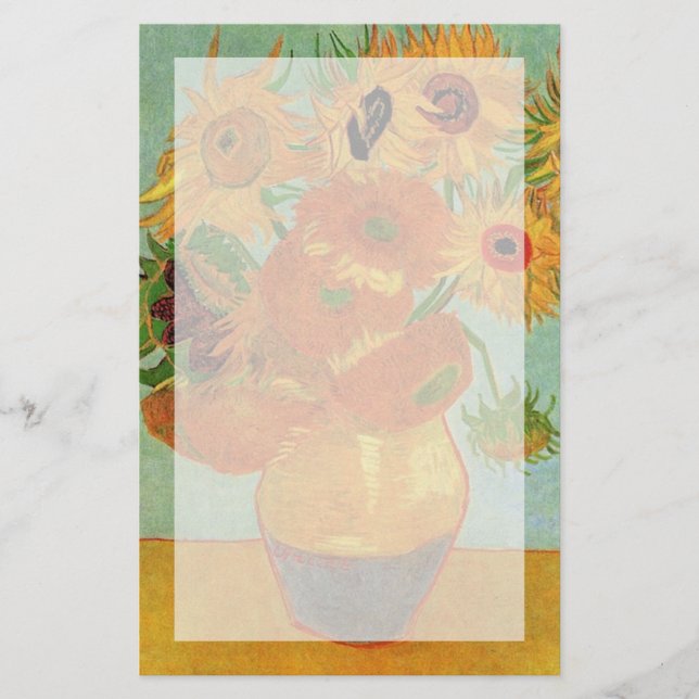 Vase with Twelve Sunflowers, Vincent van Gogh. Stationery (Front)