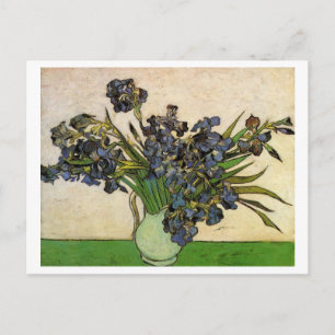 Vase with Violet Irises Van Gogh Fine Art Postcard