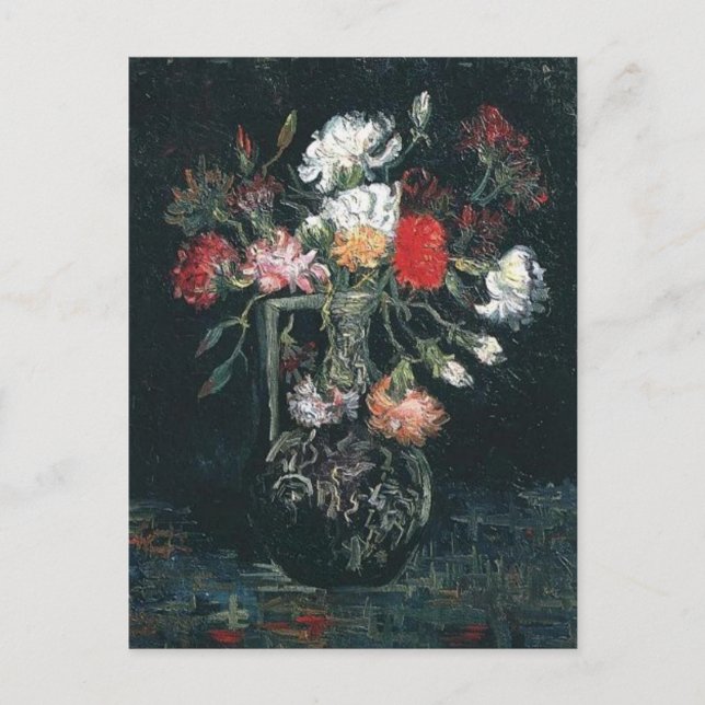 Vase with White and Red Carnations, Van Gogh, 1886 Postcard (Front)