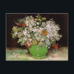 Vase with Zinnia Flowers by Vincent van Gogh Postcard<br><div class="desc">Vase with Zinnias and Other Flowers by Vincent van Gogh is a vintage fine art post impressionism still life floral nature painting. A bouquet of blooming spring garden flowers and zinnias in a green vase. About the artist: Vincent Willem van Gogh (1853 -1890) was one of the most famous Post...</div>