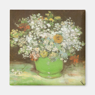 Vase with Zinnias and Flowers by Vincent van Gogh Magnet
