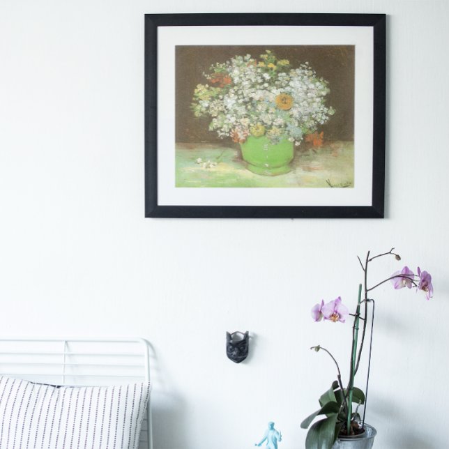 Vase with Zinnias and Flowers by Vincent van Gogh Poster (Creator Uploaded)