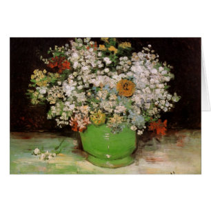 Vase with Zinnias and other flowers