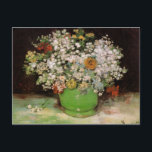 Vase with Zinnias and Other Flowers by Van Gogh Postcard<br><div class="desc">Vase with Zinnias and Other Flowers by Vincent Willem van Gogh. About Vincent Willem van Gogh Vincent Willem van Gogh was a Dutch post-Impressionist painter whose work had a far-reaching influence on 20th century art as a result of its vivid colours and emotional impact. Suffering from anxiety and increasingly frequent...</div>