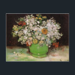 Vase with Zinnias and Other Flowers by Van Gogh Postcard<br><div class="desc">Vase with Zinnias and Other Flowers by Vincent Willem van Gogh. About Vincent Willem van Gogh Vincent Willem van Gogh was a Dutch post-Impressionist painter whose work had a far-reaching influence on 20th century art as a result of its vivid colours and emotional impact. Suffering from anxiety and increasingly frequent...</div>