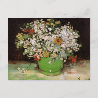 Vase with Zinnias and Other Flowers by Van Gogh Postcard