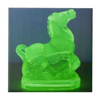 Vaseline glass horse ceramic tile